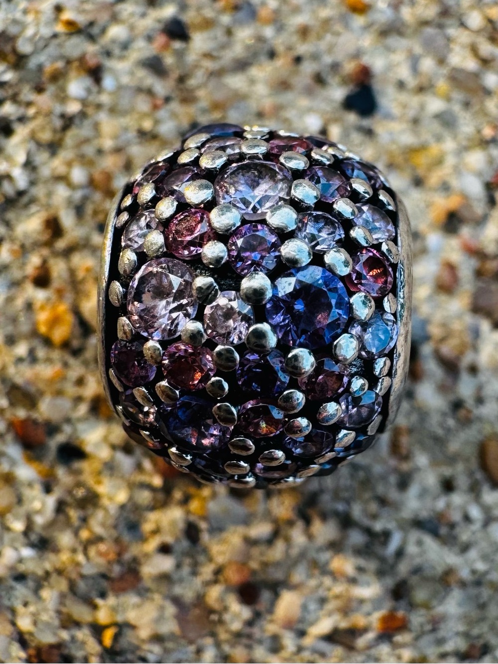 EUC Retired Pandora Multicolored Pave Lights Bead Charm Sterling Silver 925